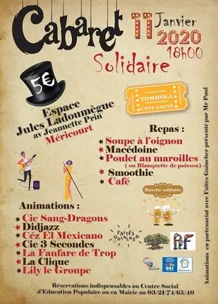 Affiche : Le Cabaret Solidaire · Méricourt