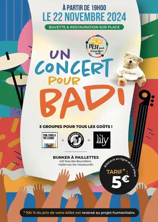 Affiche : Un concert pour Badi · Bunker Paillettes