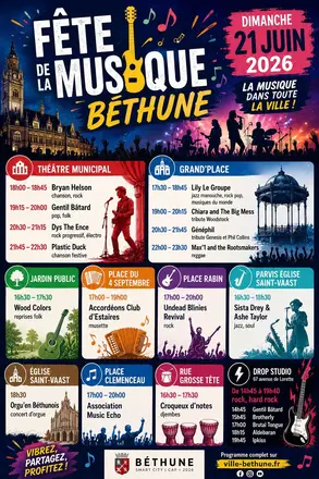 Affiche : Fête de la musique · Béthune